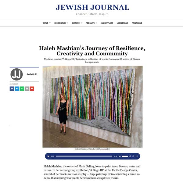 Haleh Mashian Profiled in Jewish Journal for Visionary Leadership and Creative Resilience