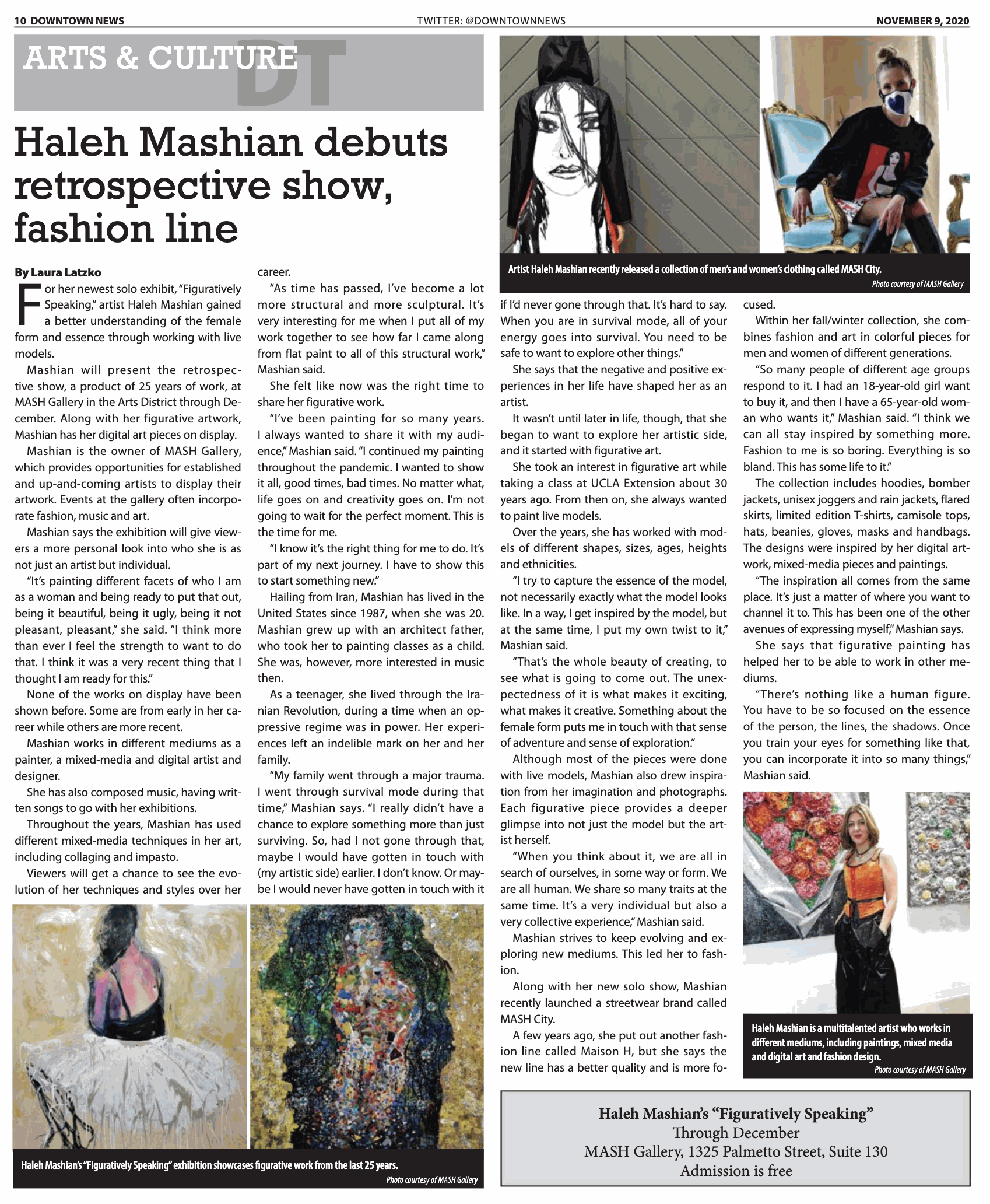 LA DOWNTOWN NEWS - HALEH MASHIAN FEATURE