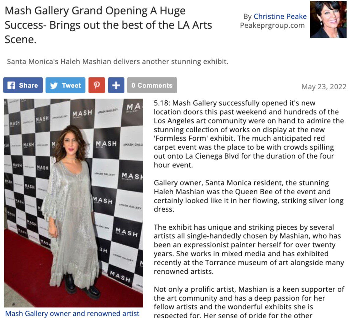 Mash Gallery Grand Opening A Huge Success - Brings out the best of the LA Arts Scene.