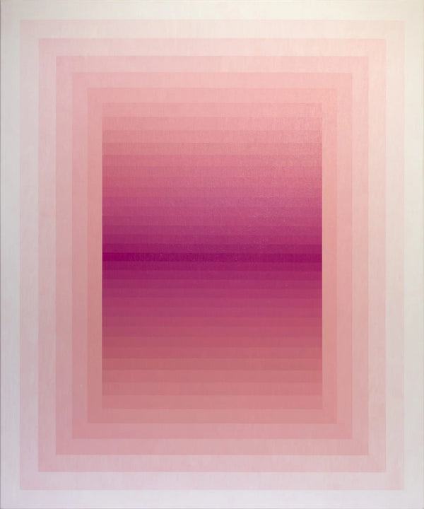 Geometric magenta painting by Andy Harwood
