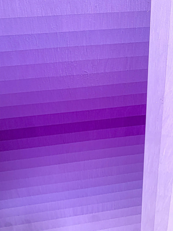 Detail shot of a modern geometric painting by Andy Harwood, 'Adjusted Light (Violet)'