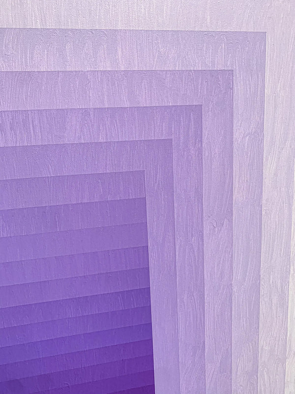 Detail shot of a modern geometric painting by Andy Harwood, 'Adjusted Light (Violet)'