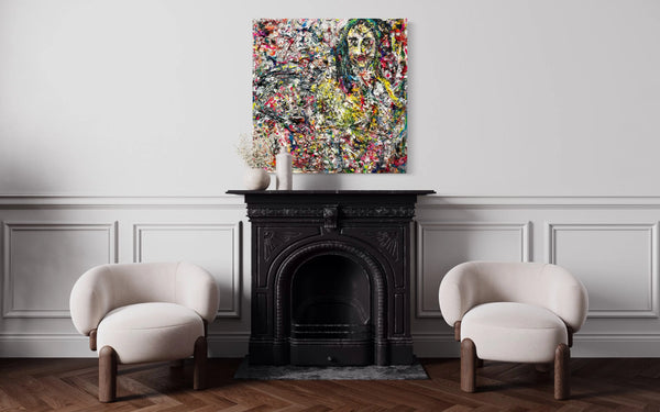 Mixed media figurative painting by Haleh Mashian