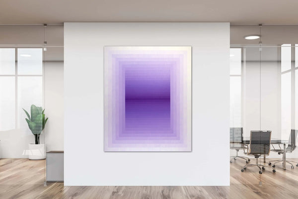 view in a room photograph of geometric contemporary painting by Andy Harwood