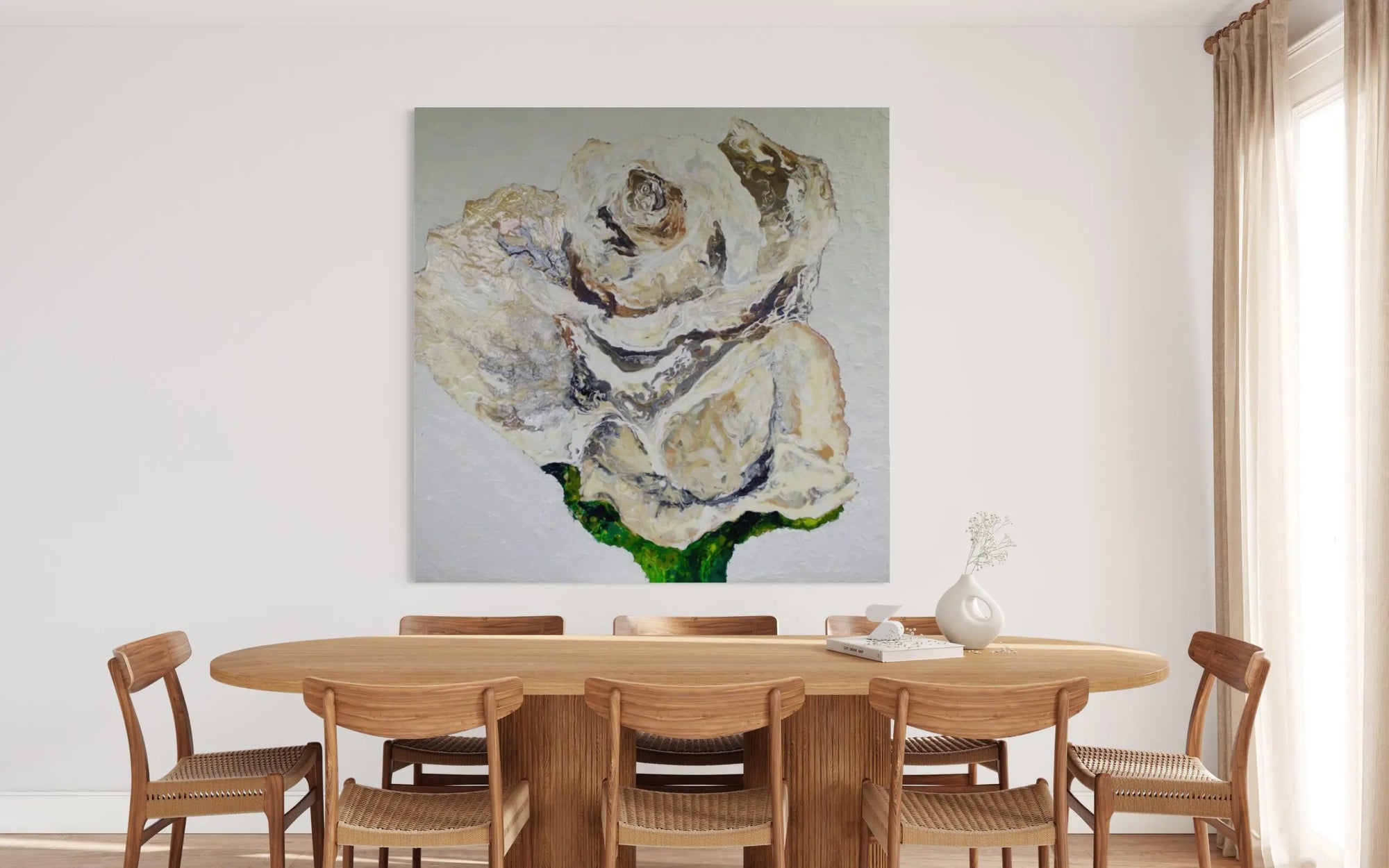 Haleh Mashian White rose view in a room