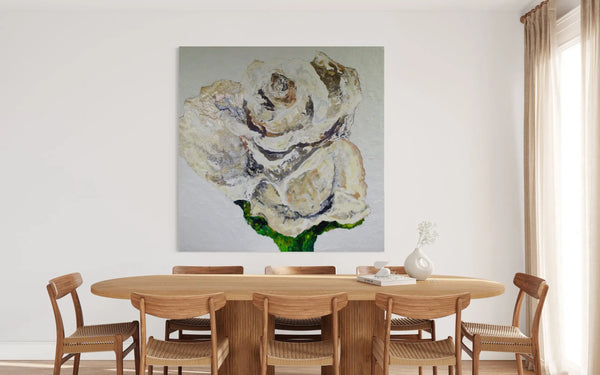 Haleh Mashian White rose view in a room