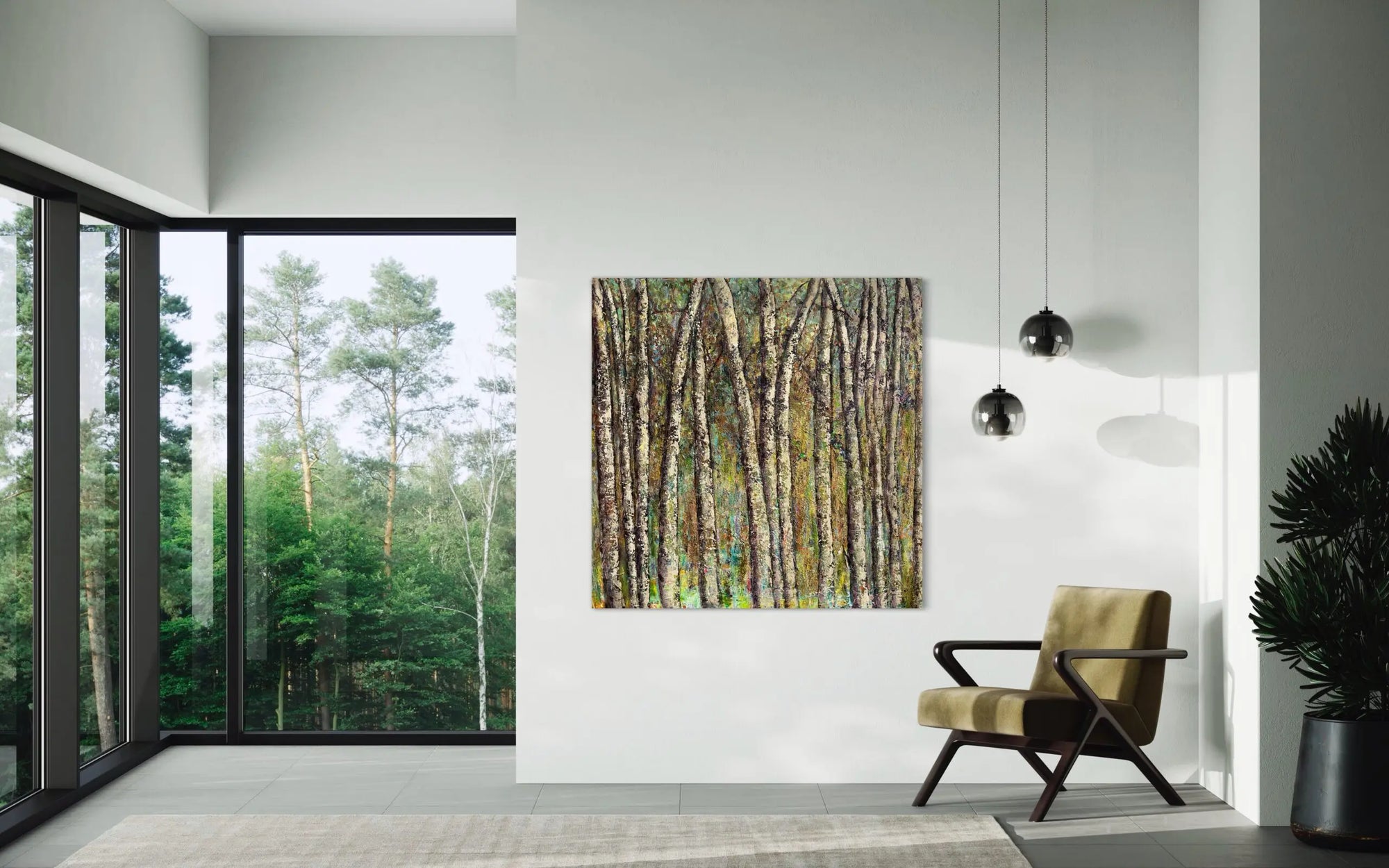 VIEW IN A ROOM OF SPRING GLORY 2 PAINTING BY HALEH MASHIAN