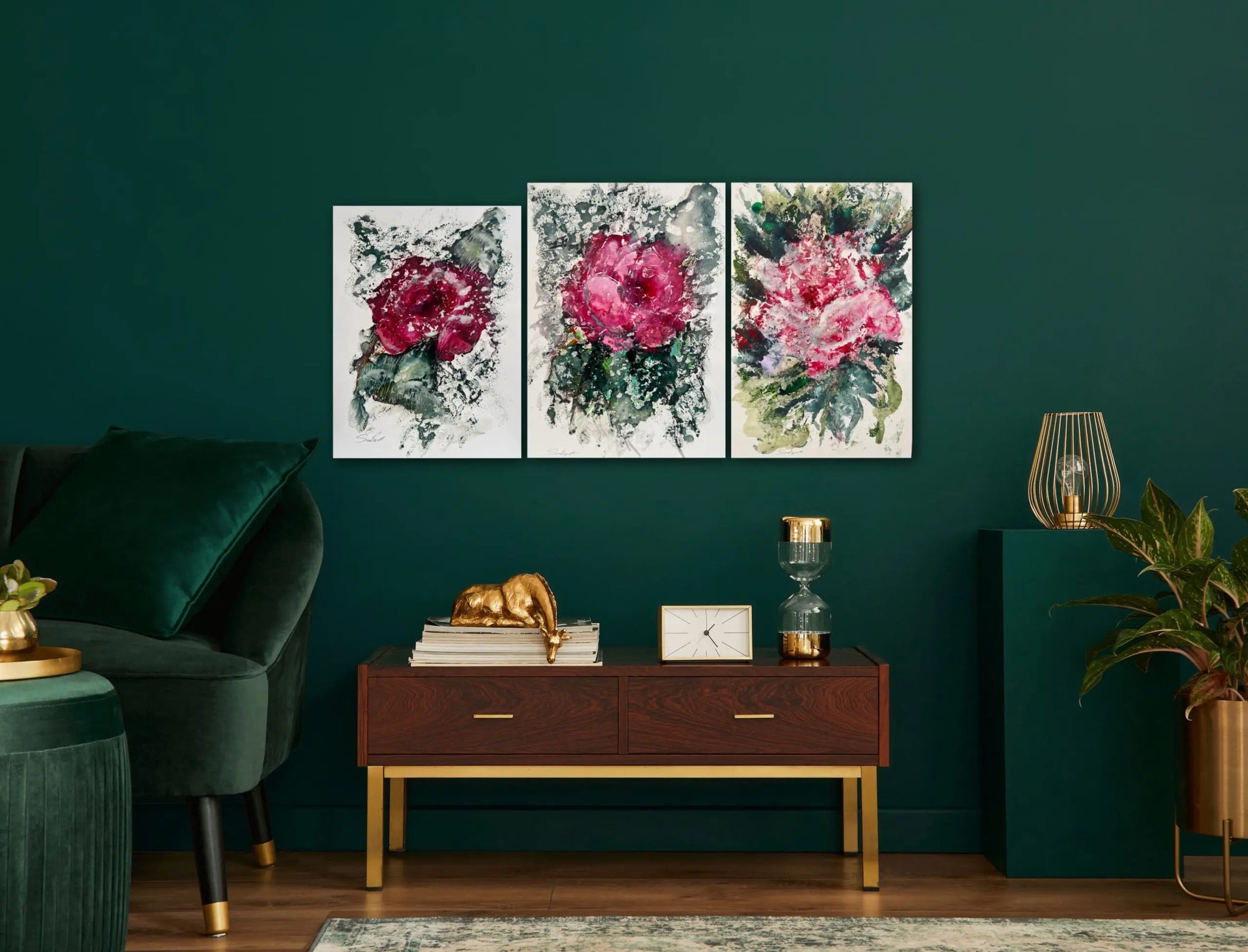 Misty Rose Triptych