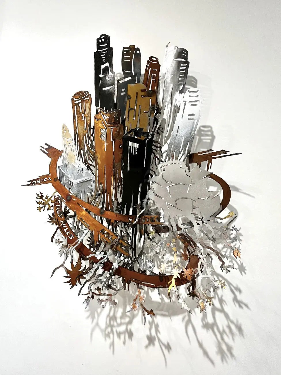L.A. Downtown Racine (L.A. Downtown Roots) Frederic Daty sculptural steel artwork