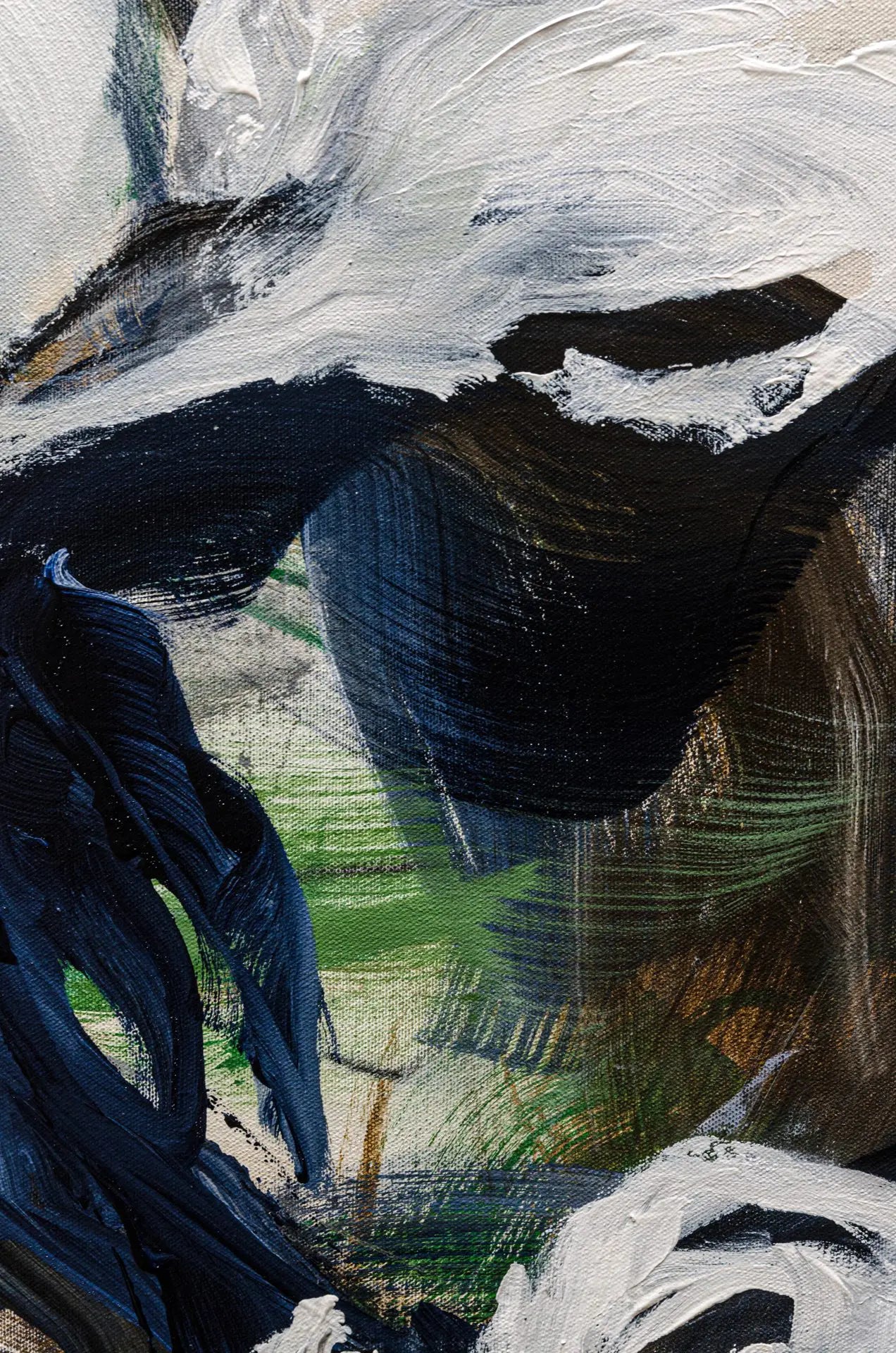 Detailed close up shot of an abstract floral painting by Ramona Stelzer, Petals of Light #3