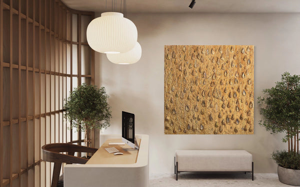Jeweled Gold Tears by Haleh Mashian view in a room