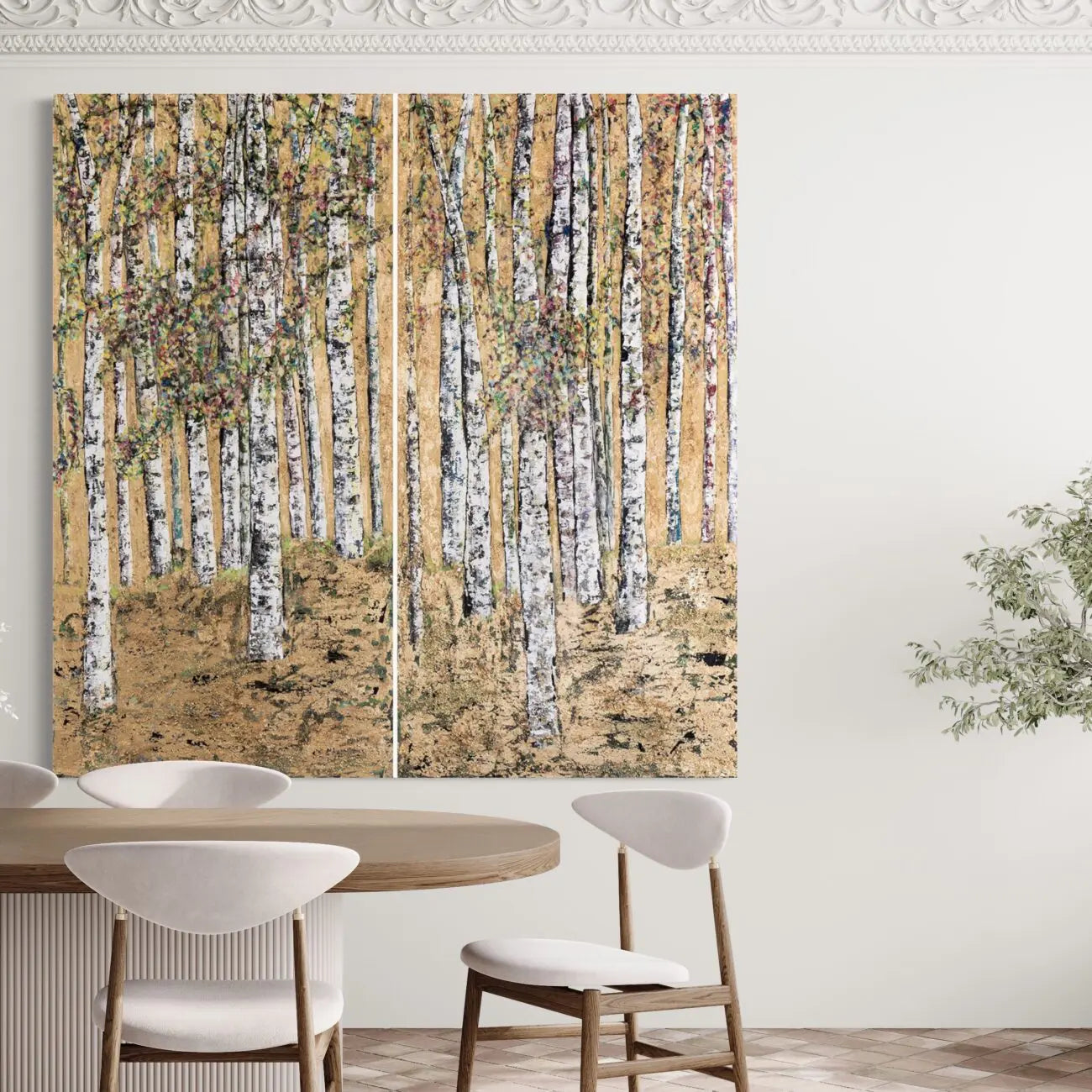 Les Printemps painting by Haleh Mashian view in a room