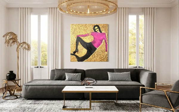 CHA-CHING by Haleh Masian on display in a living room