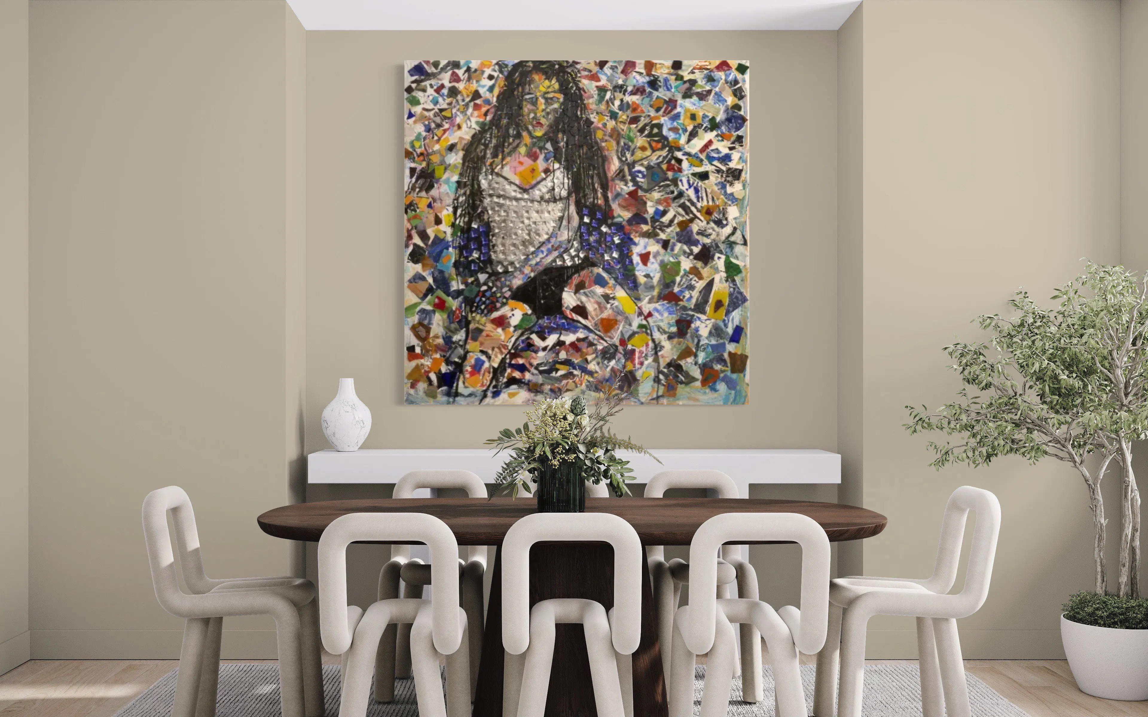 Haleh Mashian painting view in a modern room