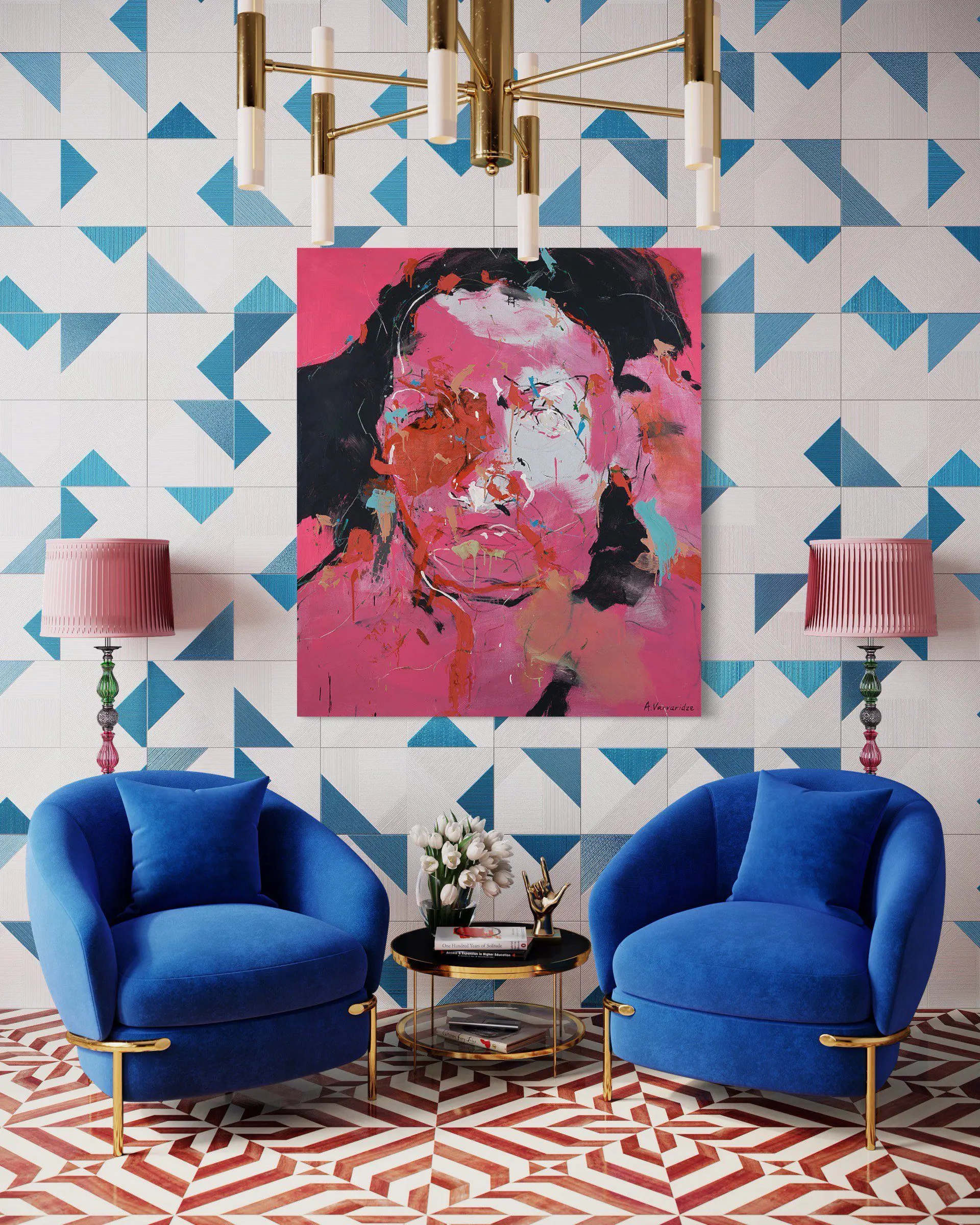 Whats Wrong painting by Alexander Varvaridze WHAT'S WRONG. a painting by Alexander Varvaridze, on display in a room