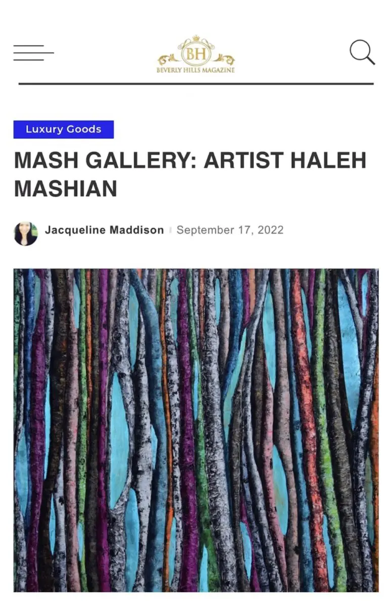 Screenshot of article about Haleh Mashian featured in Beverly Hills Magazine