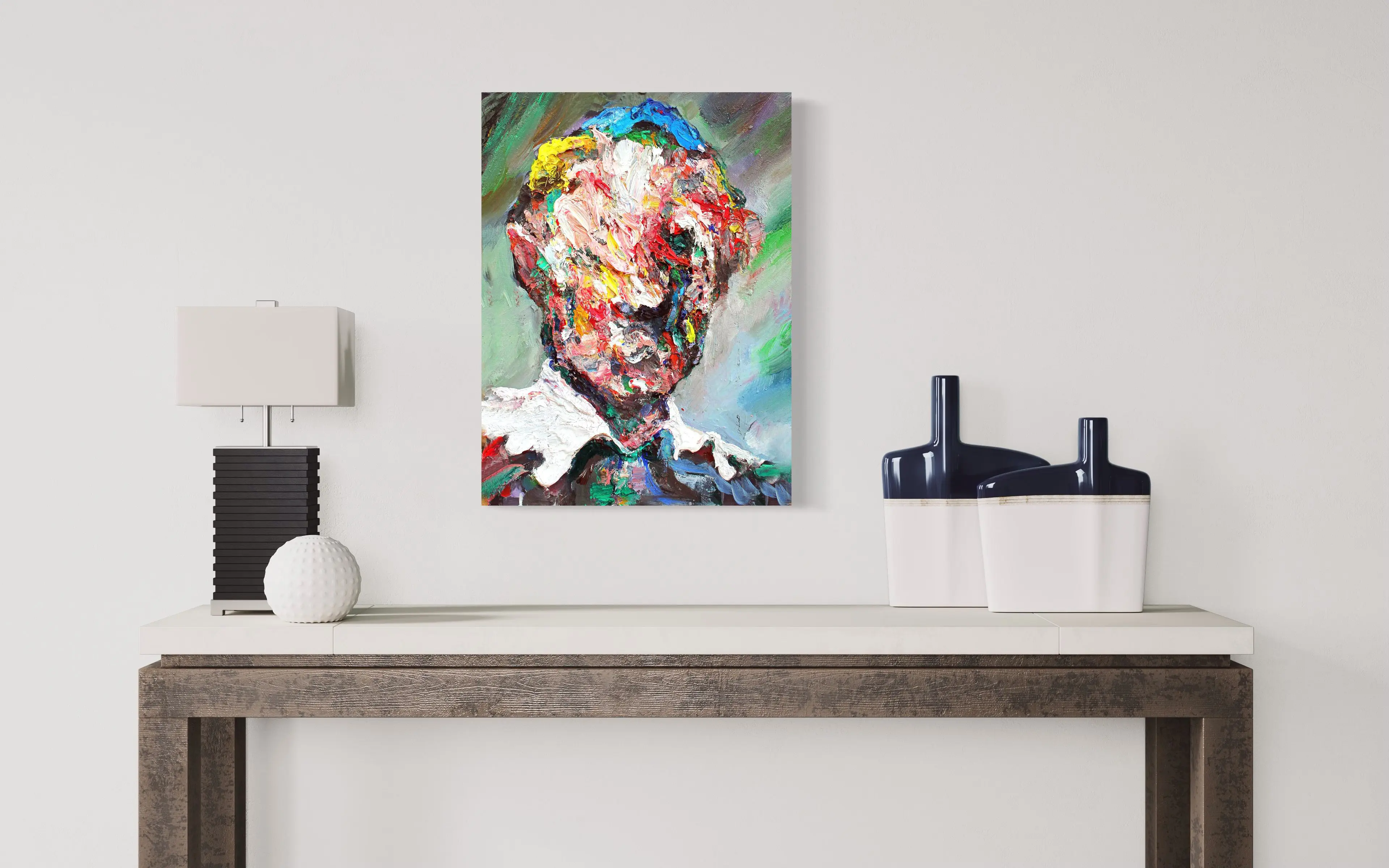 Massimo D'Amico Mr X impasto painting view in a room Massimo D'Amico Mr X impasto painting view in a room