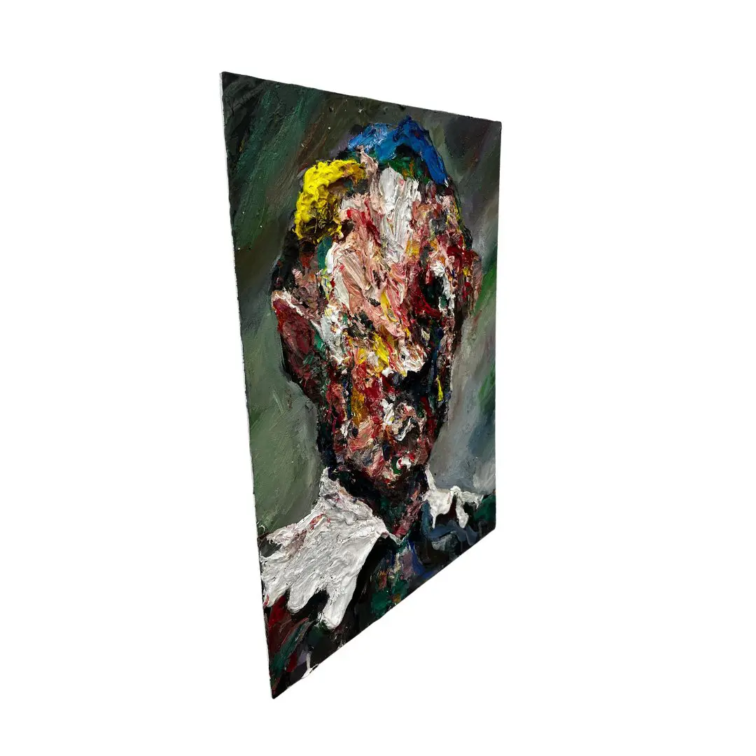 Massimo Damico painting side view Massimo Damico painting side view