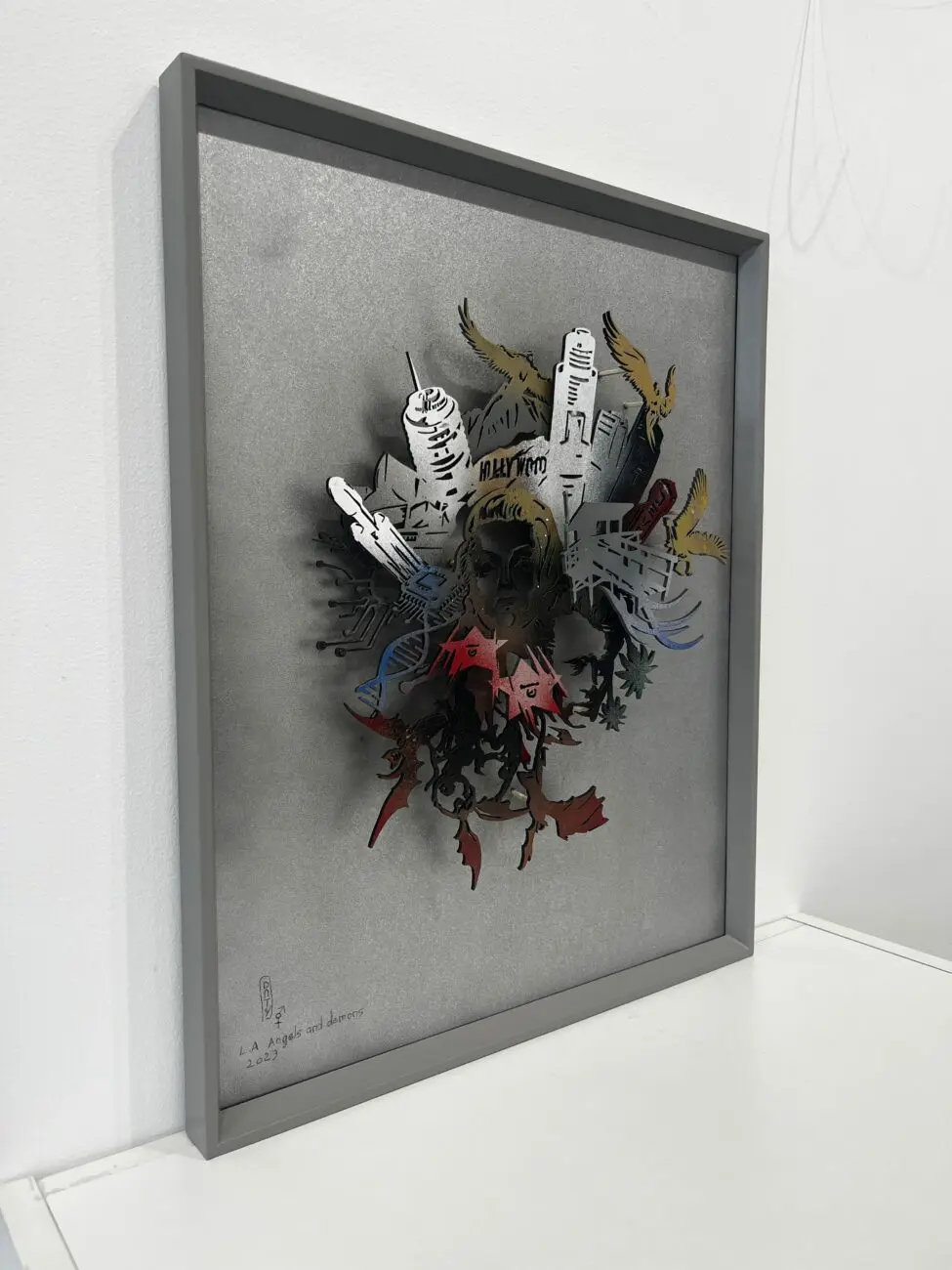 Frederic Daty painting sculpture side view Frederic Daty painting sculpture side view