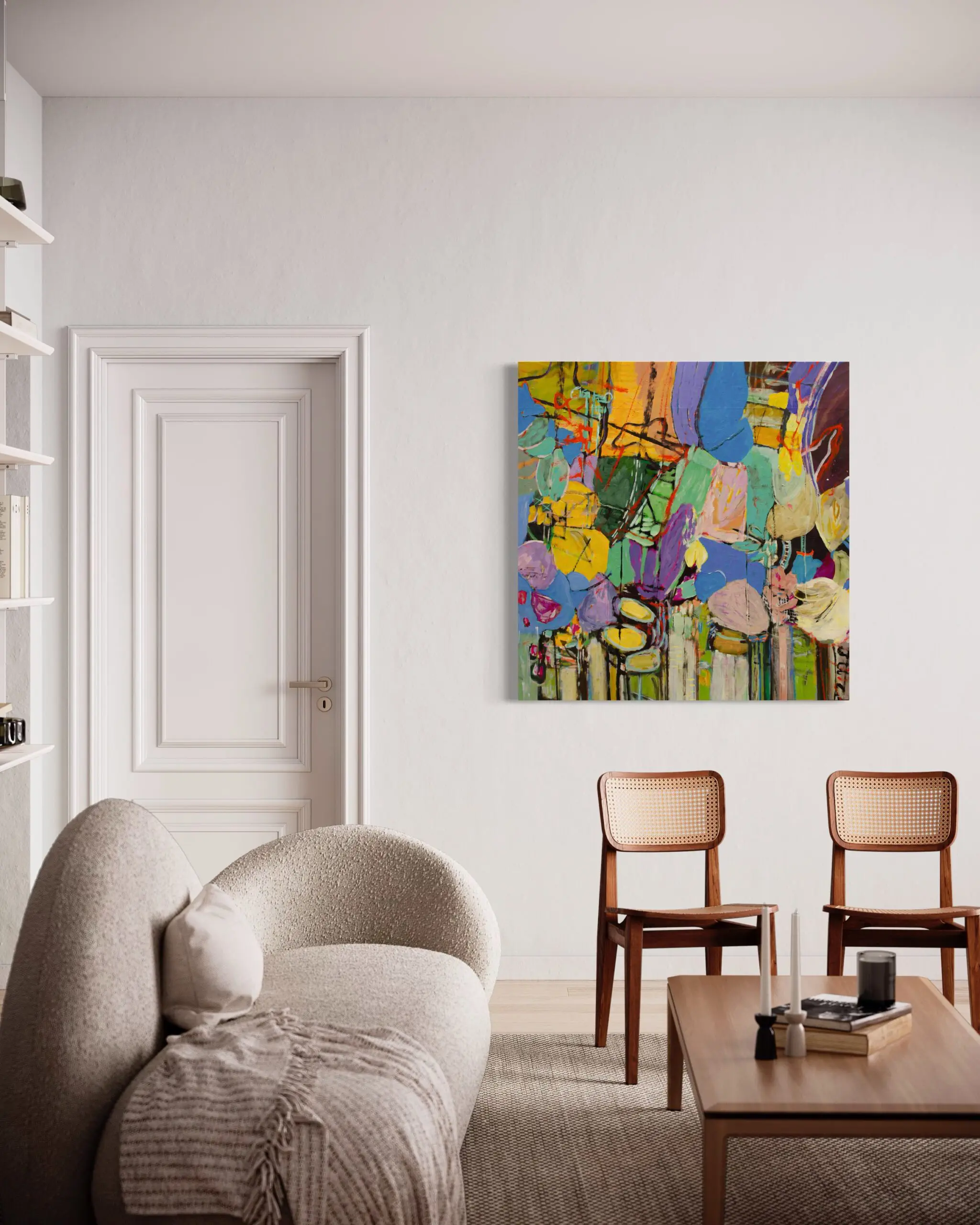 Christy Hopkins view in a room Christy Hopkins abstract painting view in a room