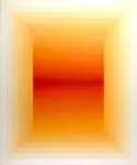 Geometric orange painting by Andy Harwood