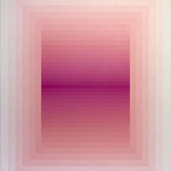 Geometric magenta painting by Andy Harwood