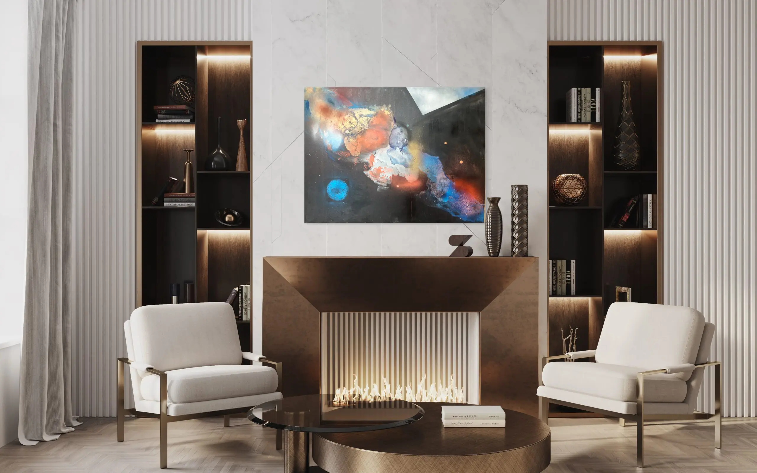 Bonita Helmer spacial artwork view in a room Bonita Helmer spacial artwork view in a room