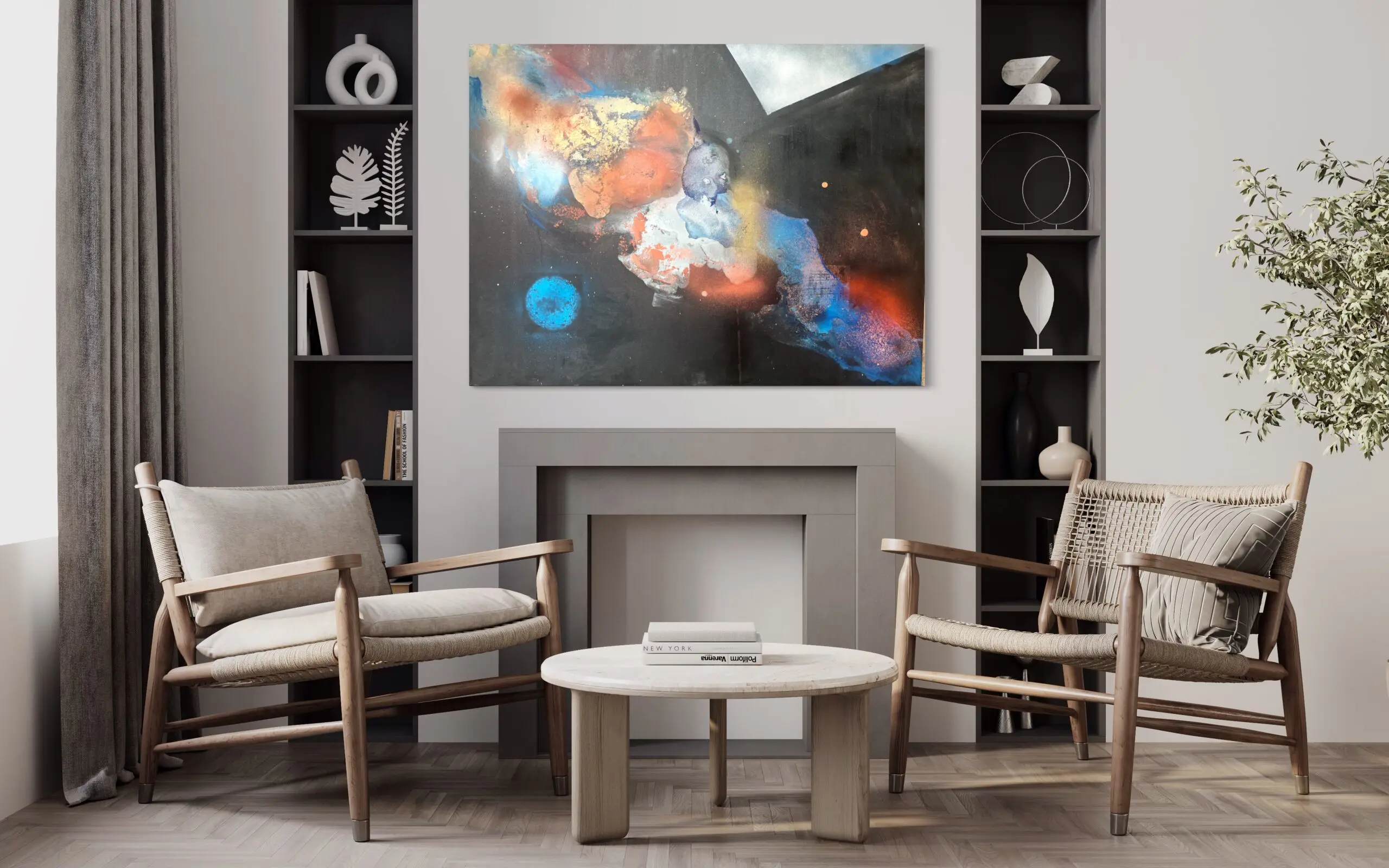 Bonita Helmer spacial artwork view in a room Bonita Helmer spacial artwork view in a room