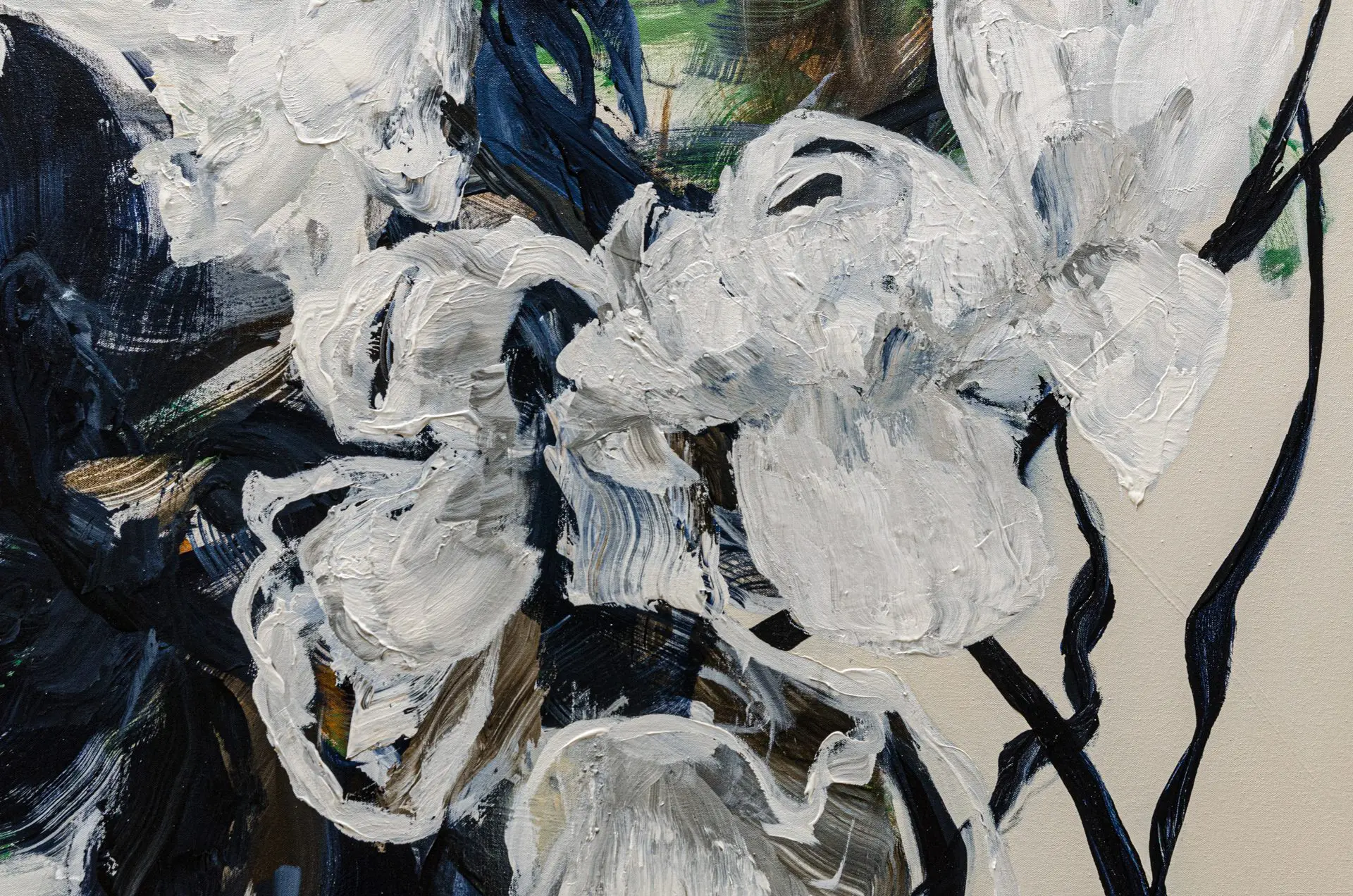 Petals of Light 3 Ramona Stelzer Detail 5 Detailed close up shot of an abstract floral painting by Ramona Stelzer, Petals of Light #3