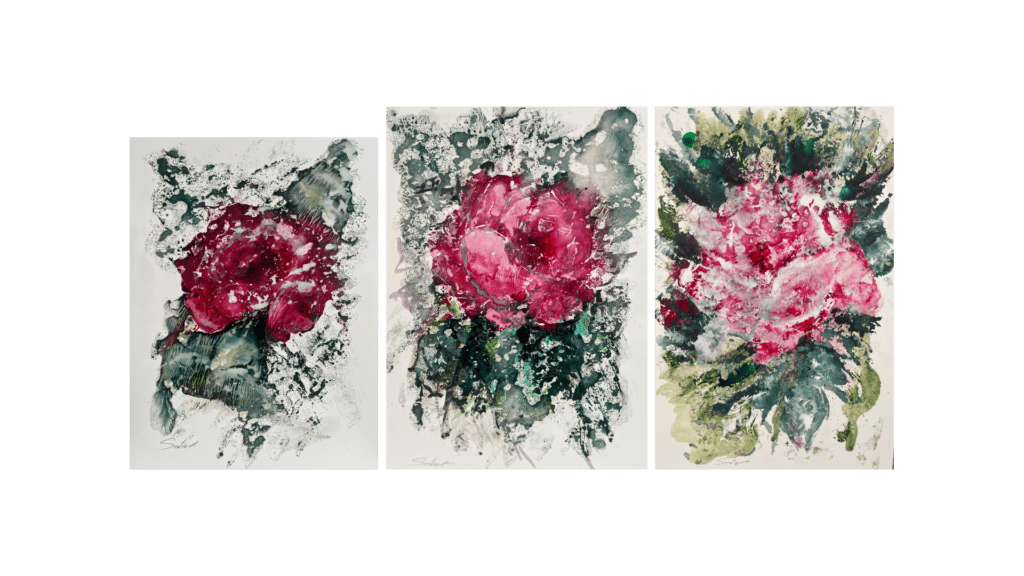 misty rose triptych