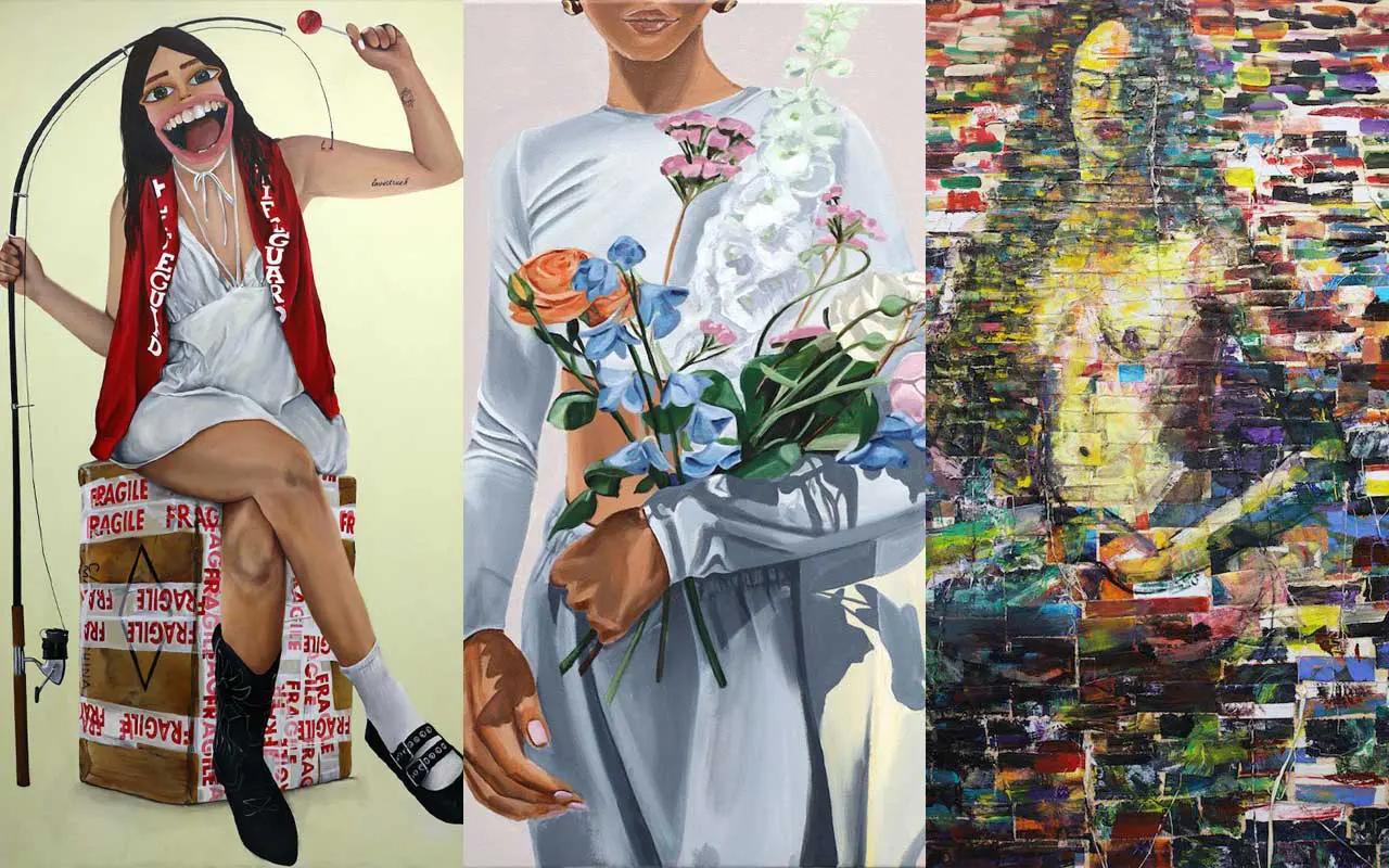 Three Painting Details from the Feminine Cadence Exhibition