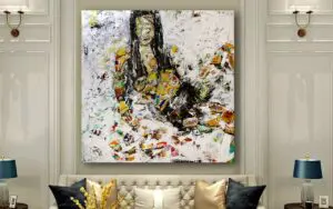 INNER VIBRATION 2 by Haleh Mashian in an room