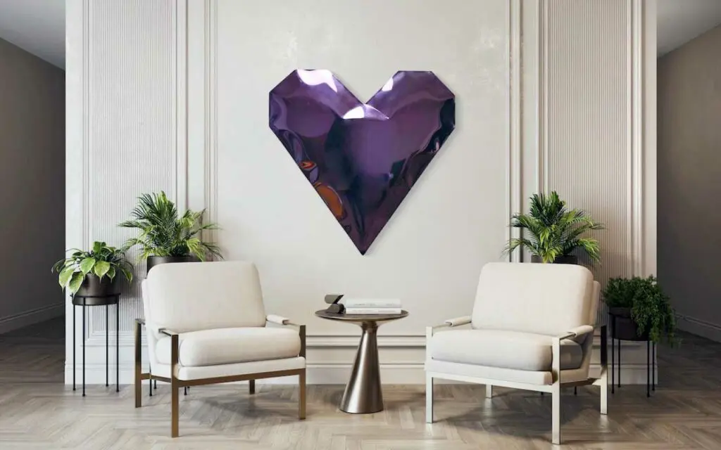 LUCID LOVE MIRROR, CANDY PURPLE by Piers Henry on display