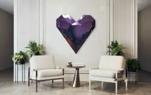 LUCID LOVE MIRROR, CANDY PURPLE by Piers Henry on display