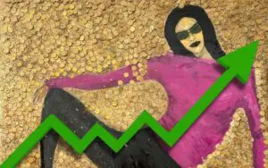 CHA-CHING by Haleh Mashian with a ticker graph arrow indicating increased value