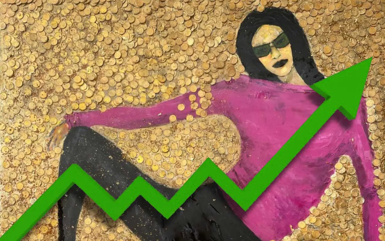 CHA-CHING by Haleh Mashian with a ticker graph arrow indicating increased value