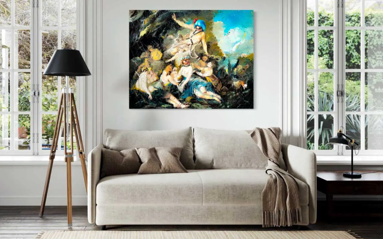 GOD IS DIVERSITY by Ivan Madrigal on display in a room