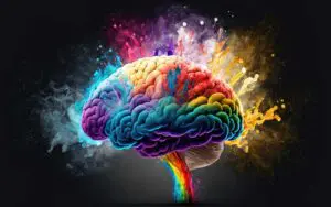 Brain exploding in colors