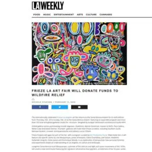 Screenshot of LA Weekly article about Mash Gallery during Frieze.