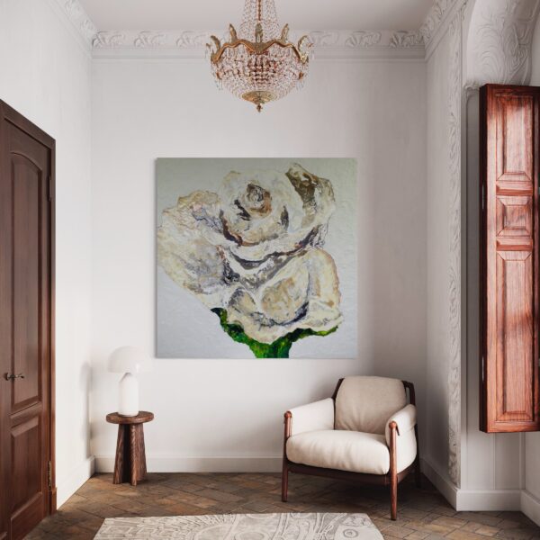 Haleh Mashian White rose view in a room