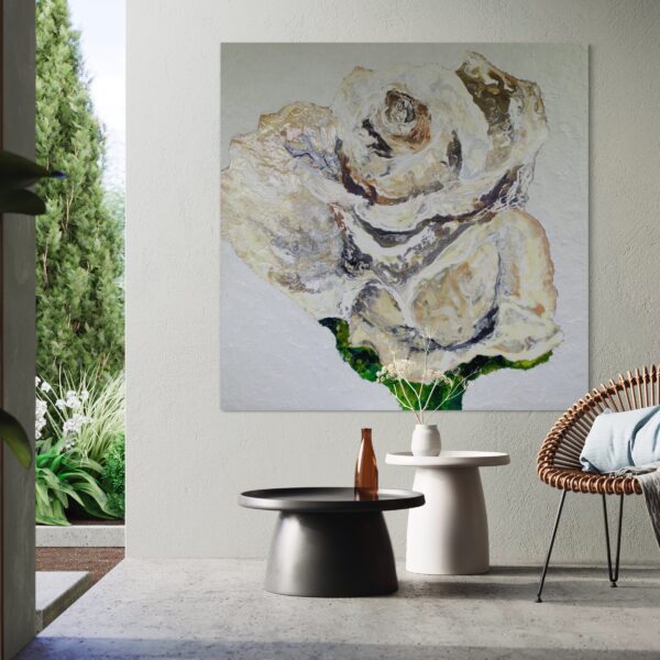 Haleh Mashian White rose view in a room