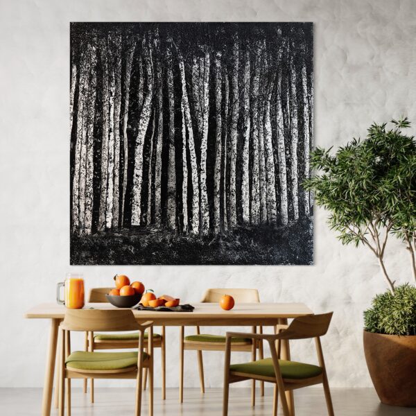 Black and white textural painting