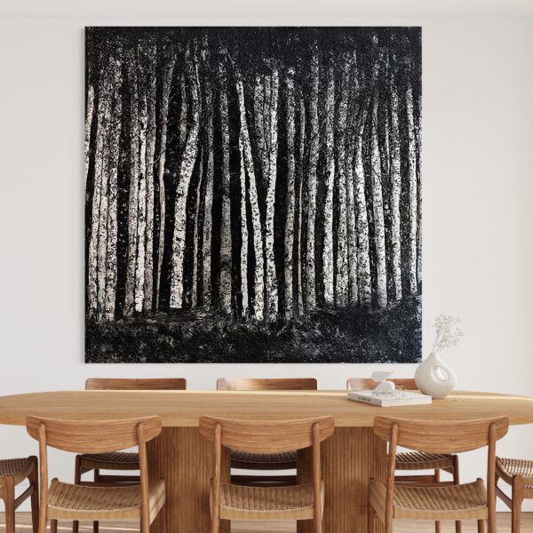 Black and white textural painting