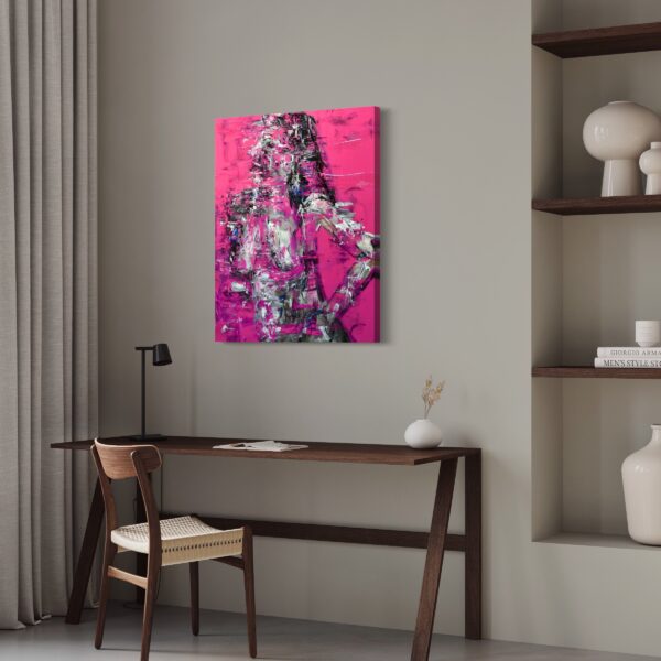 Magenta painting by Haleh Mashian view in a room