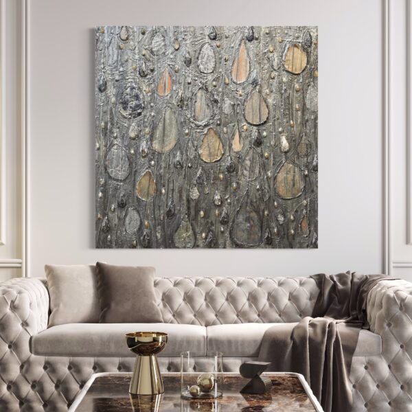 Silver Trickle by Haleh Mashian view in a room