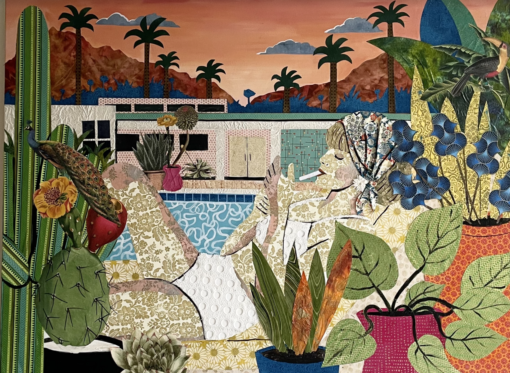 Palm Springs Is Always a Good Idea collage painting by artist Cabell Molina