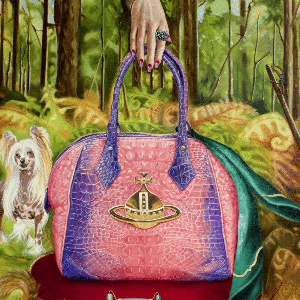 Venus & Mars purse Alexander Mcqueen painting by Georgina Clapham