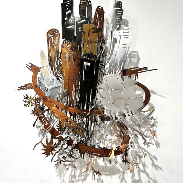 L.A. Downtown Racine (L.A. Downtown Roots) Frederic Daty sculptural steel artwork