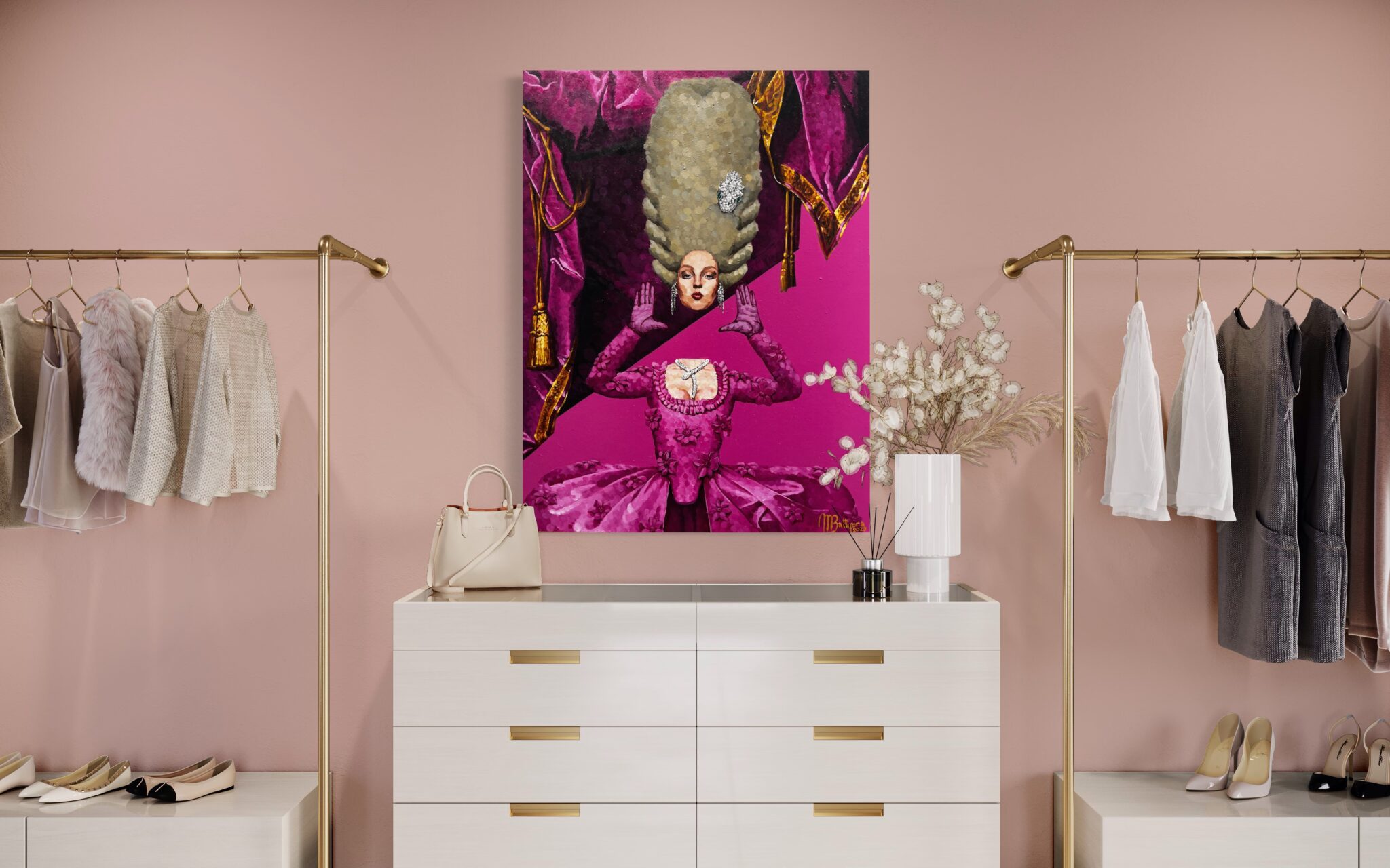 Marie Antoinette Pink by Mauritzio Battifora on display