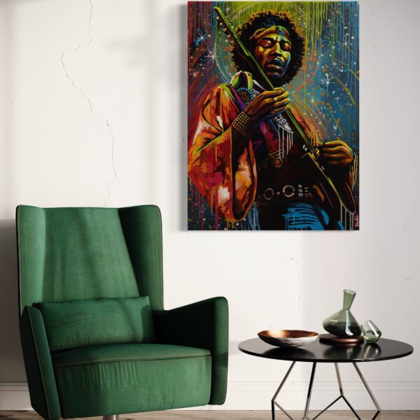 Trew Love mixed media artwork Jimi view in a room